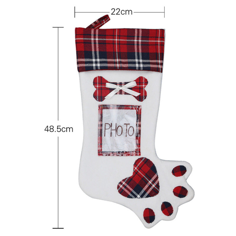 Dog claw christmas sock gift bag