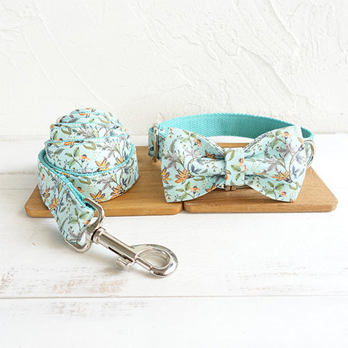 Flower Dog Collar, Lead and Bow