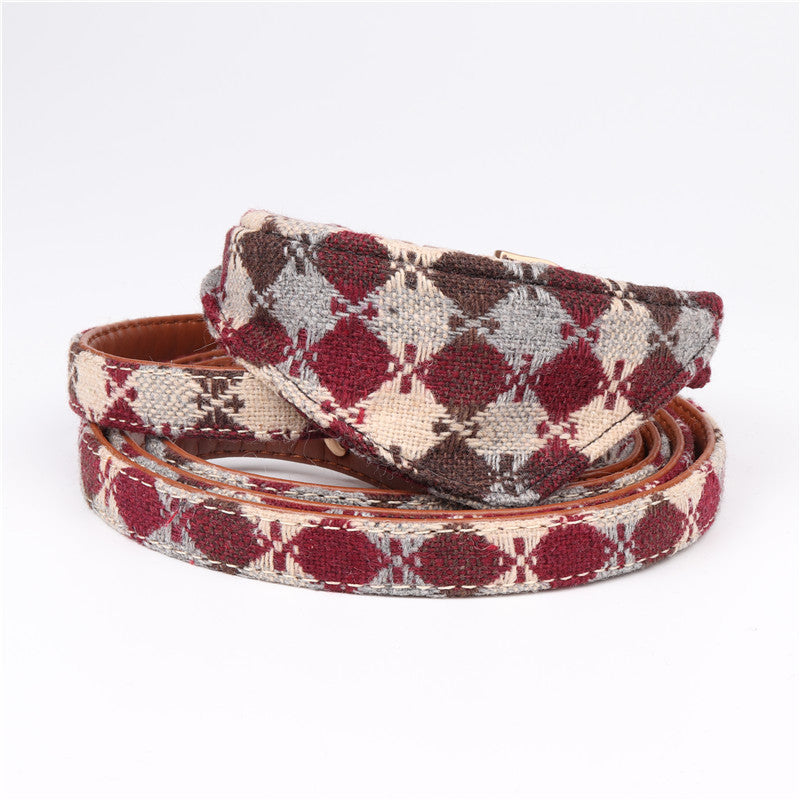 English Style Dog Collar with Bow, Scarf, or Lead