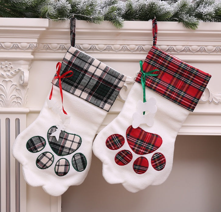 Dog paw Christmas stocking