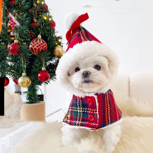 Cozy Christmas Dog Cloak with Hood