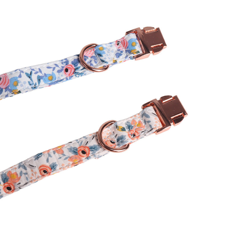 Floral Dog Collar with Bow