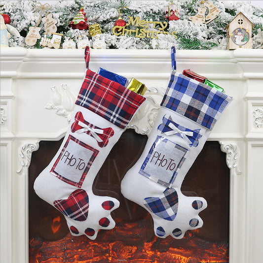 Dog claw christmas sock gift bag