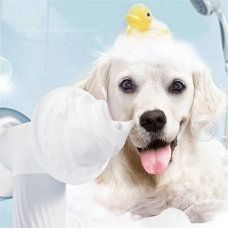 Automatic Foaming Dog Bath Brush Dog Shampoo Brush With Soap Dispenser