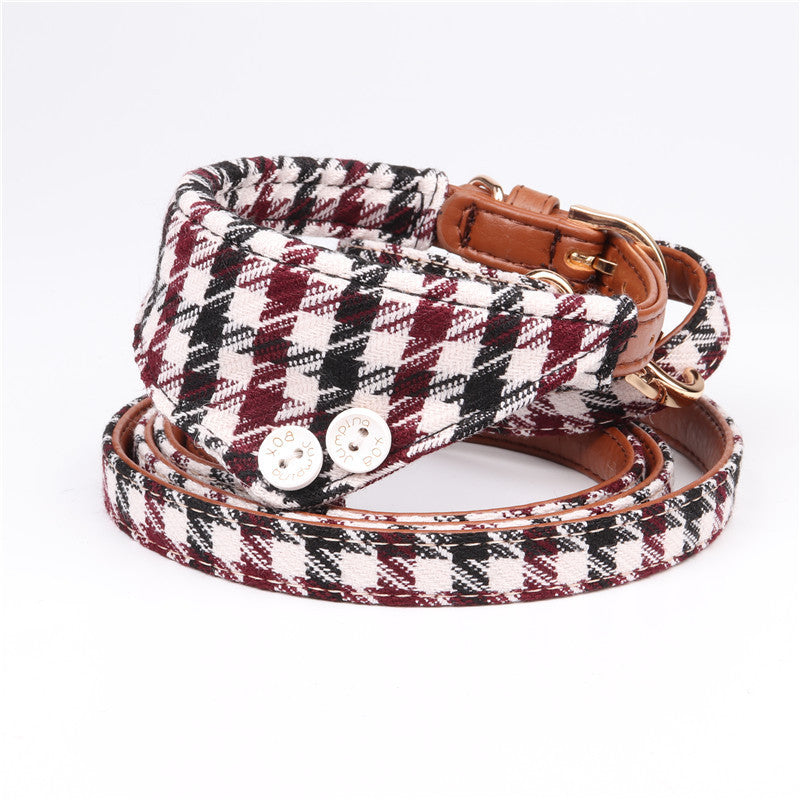 English Style Dog Collar with Bow, Scarf, or Lead