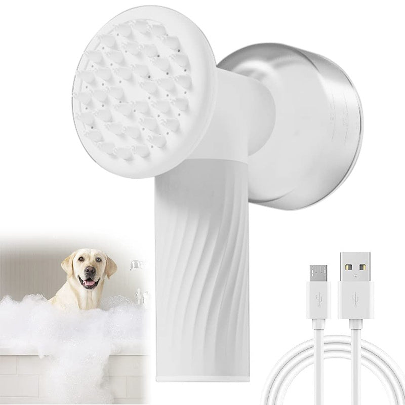 Automatic Foaming Dog Bath Brush Dog Shampoo Brush With Soap Dispenser