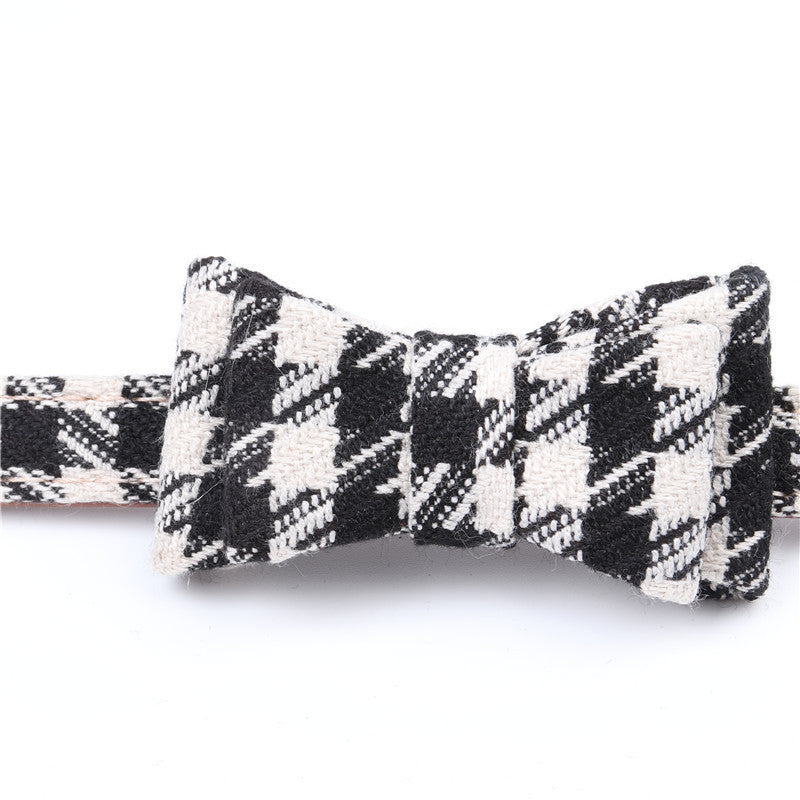 English Style Dog Collar with Bow, Scarf, or Lead