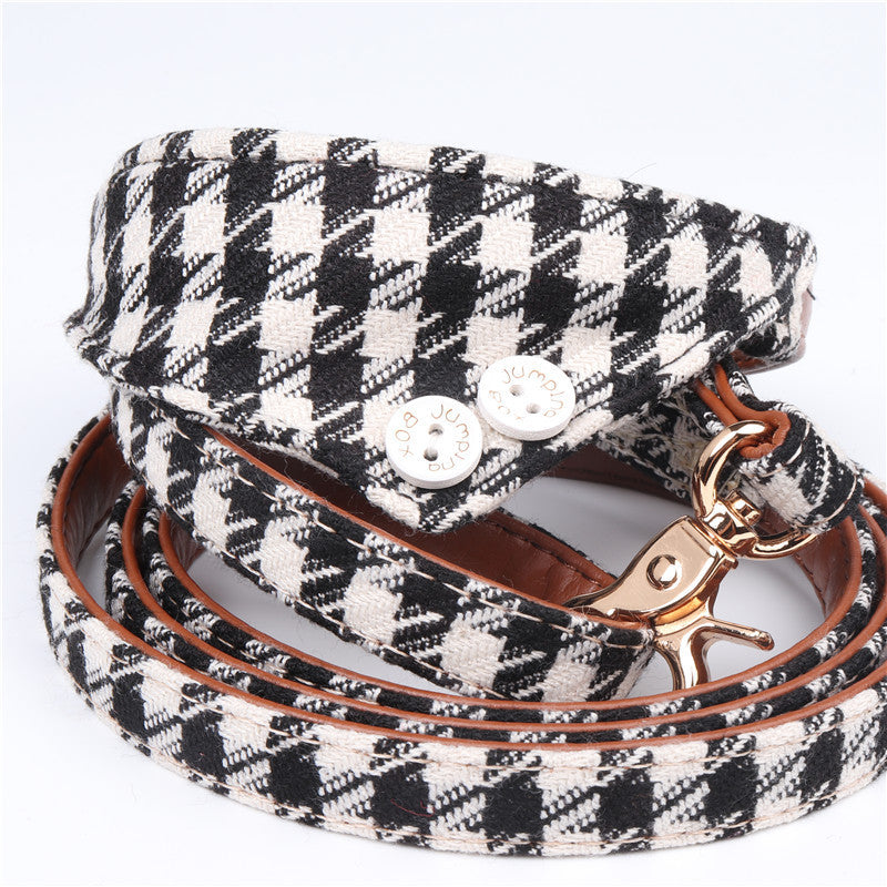 English Style Dog Collar with Bow, Scarf, or Lead